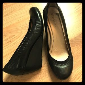 Black Ballet Wedge Shoe